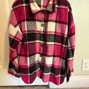 Flannel Jacket - Pink and Black